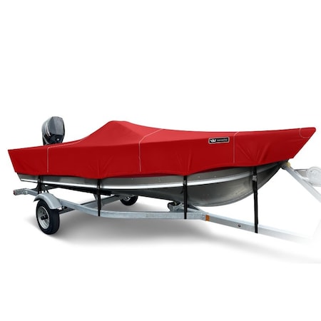 Eevelle Windstorm Boat Cover V HULL FISHING SIde Console, Narrow Series w/Outboard 21' 6in. L 98in. W Red WSVFSC2198B-RED